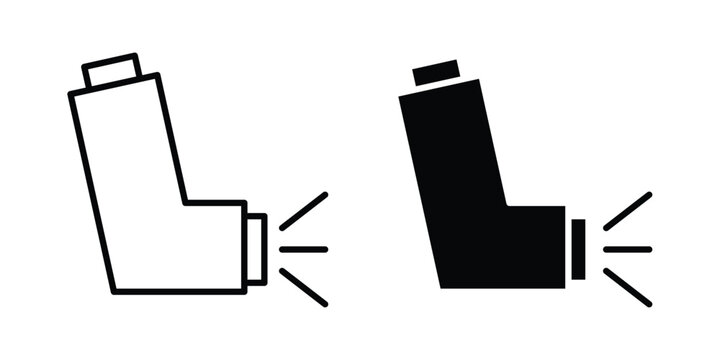 Inhaler icon - web black vector design.