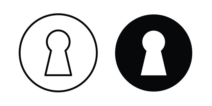 Keyhole icon - web black vector design.