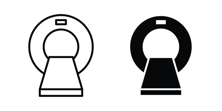 MRI and CT Scanner icon - web black vector design.
