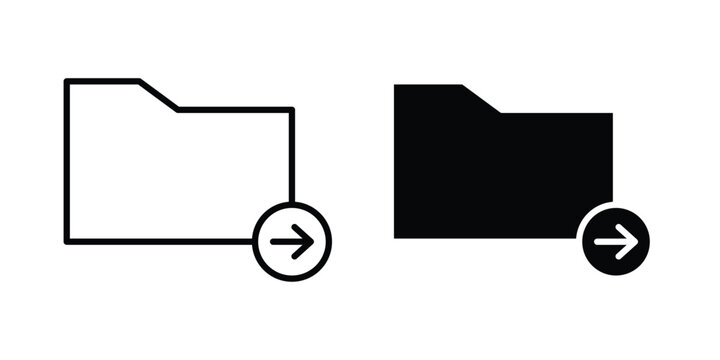 Move To Folder icon - web black vector design.