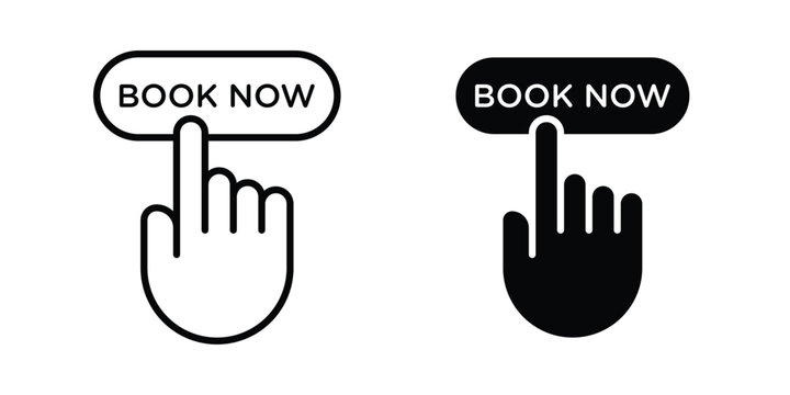 online booking icon - web black vector design.