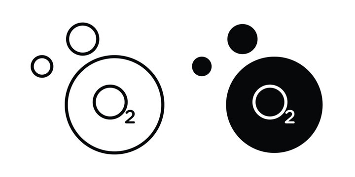 Oxygen O2 icon - web black vector design.