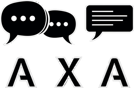 Illustration of AXA company logo with chat bubbles on white background.