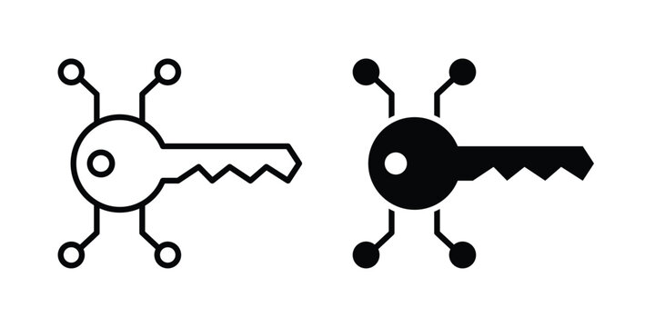 passkey security icon - web black vector design.