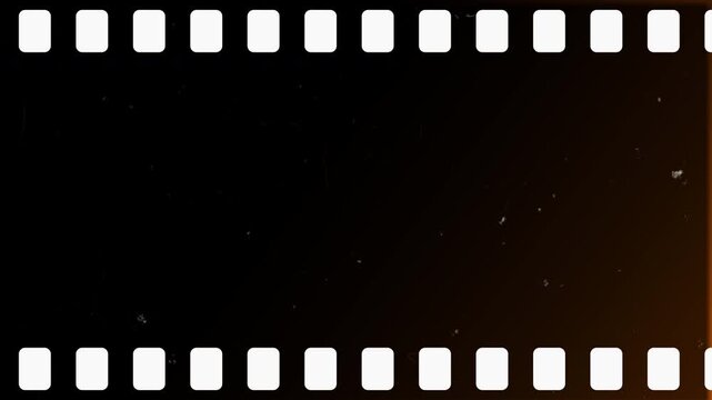 Aged film tape defects on background with moving artifacts, scratches, and distressed film frame texture, realistic 4K video resolution.