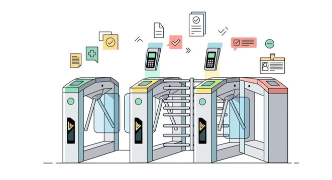 Automated Turnstile Gates for Access Control and Security.