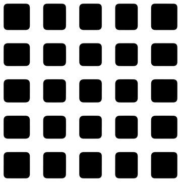 Solid black filled icon of correlation matrix heatmap on white background statistical analysis symbol