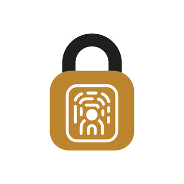 Fingerprint Security Lock Icon Design