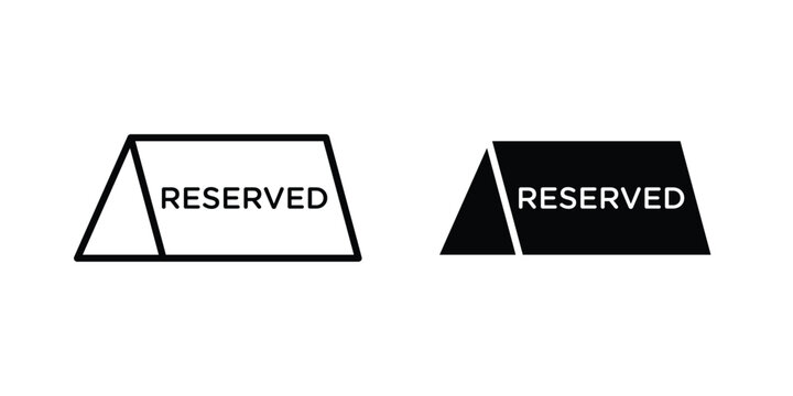 Reservation table icon - web black vector design.