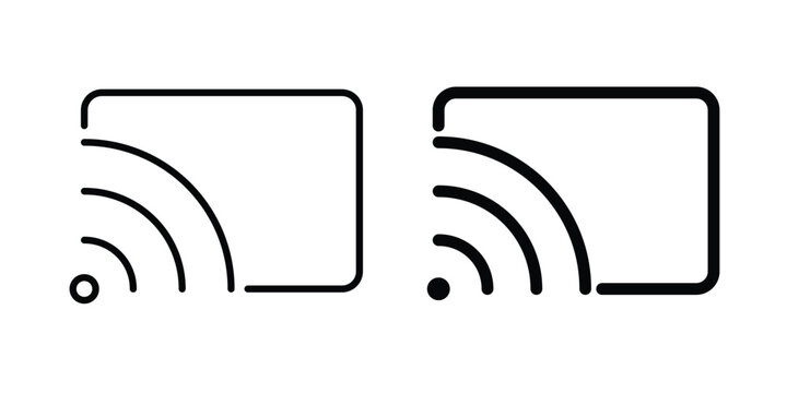 Screencast icon - web black vector design.