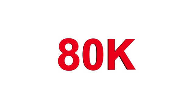 80k text animation. 80k Followers, animation in Easy to put into any video.