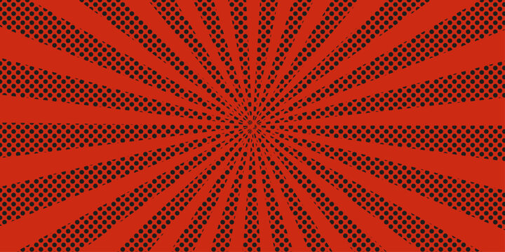 Abstract orange and red sunburst background with vintage rays and grunge texture design