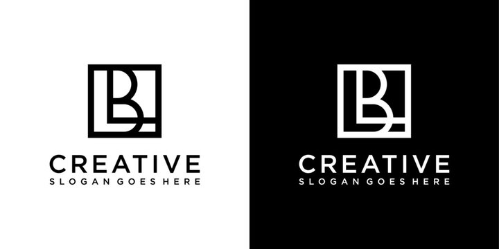 LB or BL initial letter logo design vector
