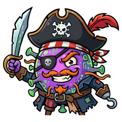 Fototapeta premium pirate with a sword of virus