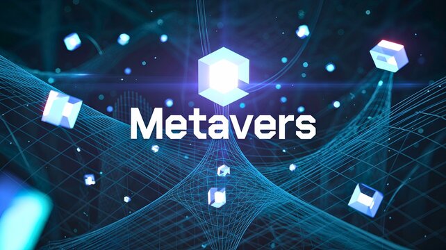 Captivating visualization of an advanced digital ecosystem, showcasing abstract glowing geometric forms and interconnected network lines, representing futuristic technology and virtual experiences