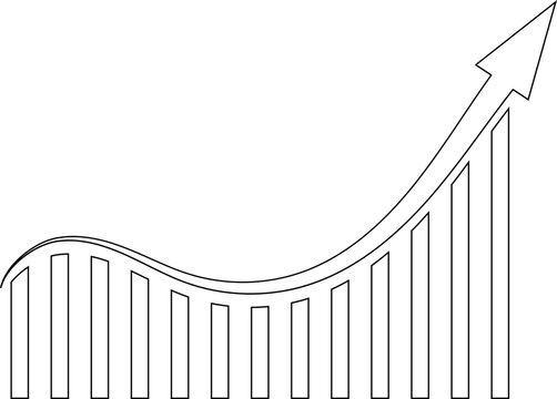 Black financial growth and decline icon vector for business analytics, profit loss chart, market trends, economic performance, investment strategy and corporate finance illustration