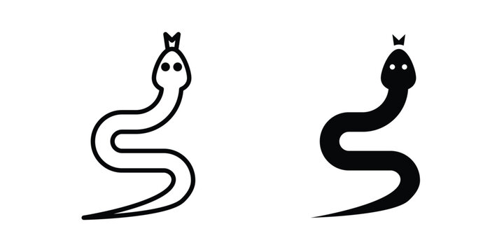 Snake icon - web black vector design.