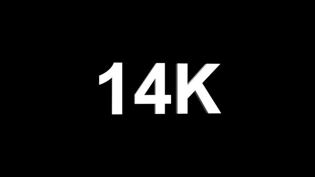 14k text animation. 14k subscribers. animation in Easy to put into any video.
