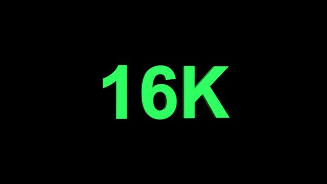 16k text animation. 16k subscribers. animation in Easy to put into any video.