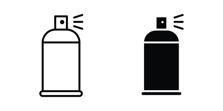 Spray can icon - web black vector design.