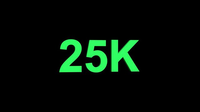 25k text animation. 25k subscribers. animation in Easy to put into any video.