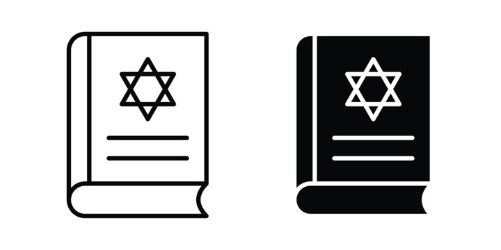 Tanakh book icon - web black vector design.