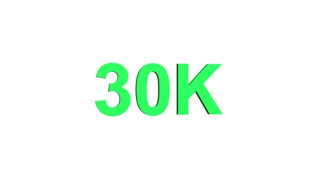 30k text animation. 30k subscribers. animation in Easy to put into any video.