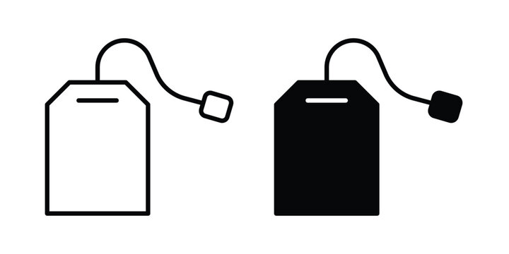 Tea bag icon - web black vector design.
