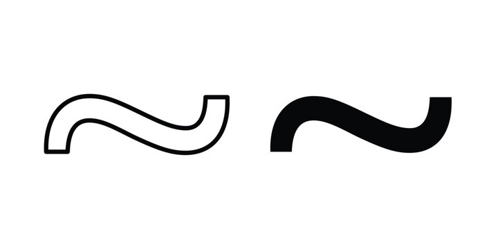 Tilde icon - web black vector design.