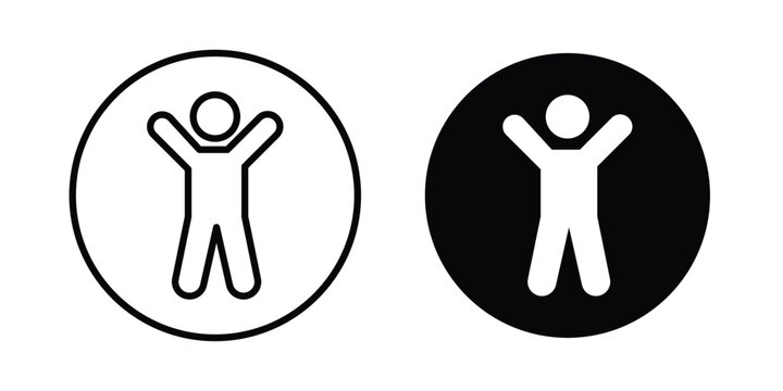 Universal access icon - web black vector design.
