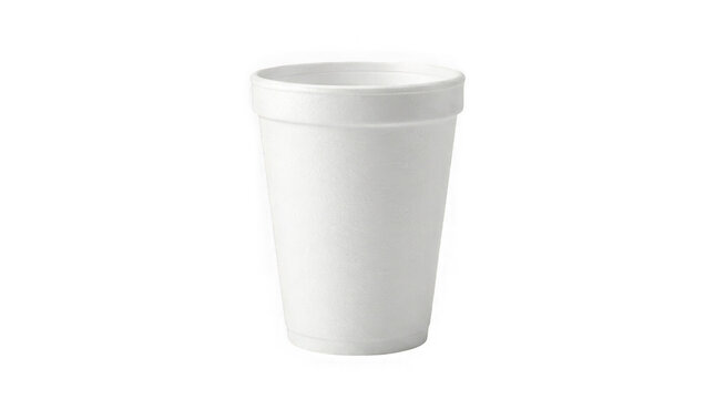 White styrofoam cup isolated on transparent background