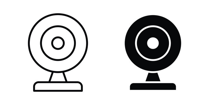 Webcam icon - web black vector design.