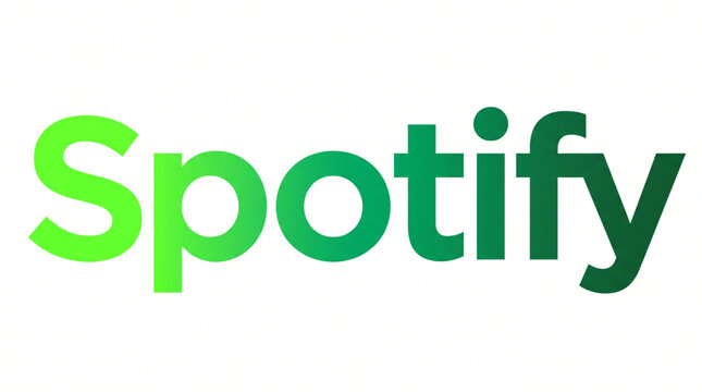 Spotify Text Logo - Popular Music Streaming App Brand Icon - Modern Green Gradient Color Font - Isolated on White Background. Latest Vector Graphics for Web Page, Mobile Application or Media.