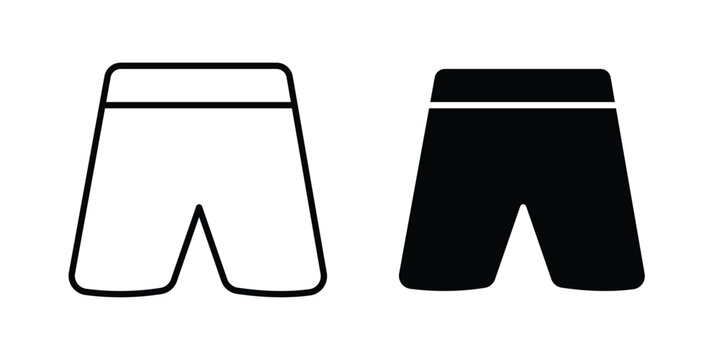 Beach shorts icon line, outline and flat vector elements