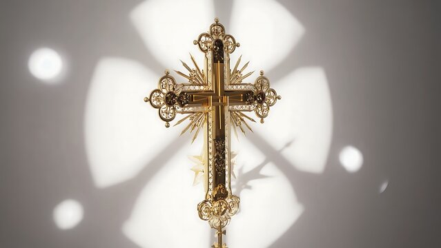 Golden cross with ornate details