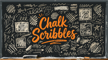 Chalk scribbles typography on blackboard with wooden frame ©  Engr Mithun