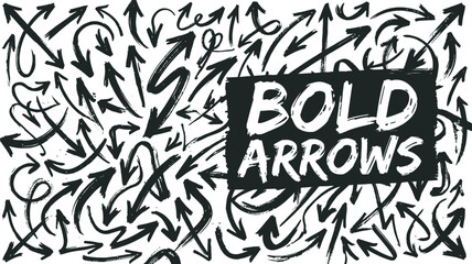 Bold arrows typography design black and white vector illustration ©  Engr Mithun