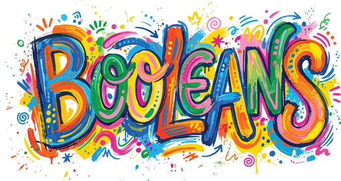 Vibrant colorful booleans concept art