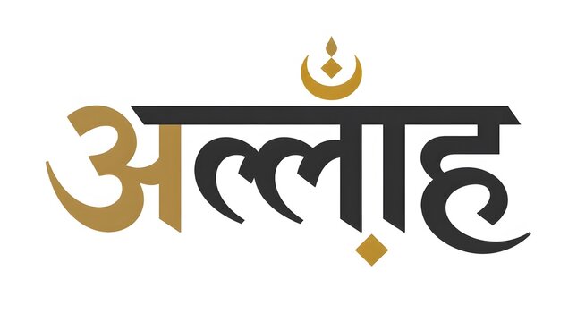 Elegant Hindi Script Logo with Gold Accents