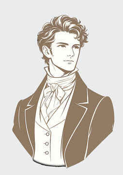 085-04-Elegant young man portrait displaying classic historical fashion and style