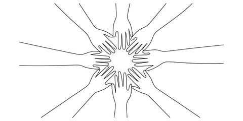 Group of hands joined together in a circle © JoyChandra