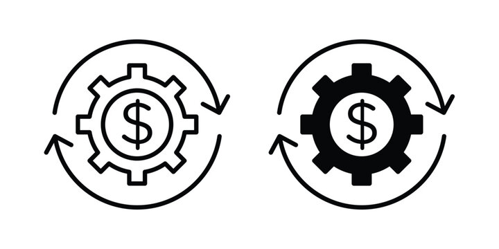 Costs optimization icon line, outline and flat vector elements