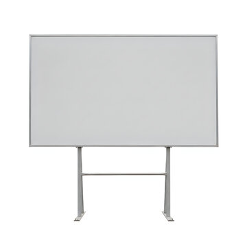 Minimalist blank billboard with metal frame and supports