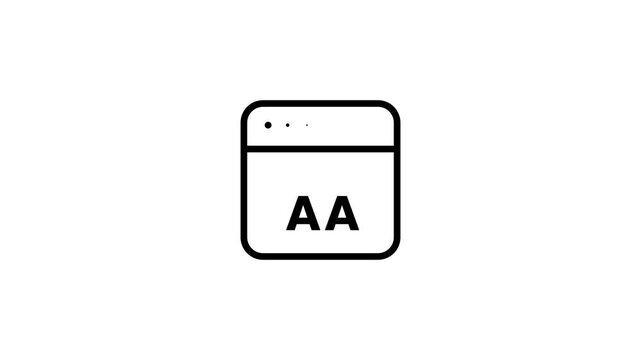 A clean icon displaying a browser window with a large letter A and smaller letter a representing font settings or text typography customization options
