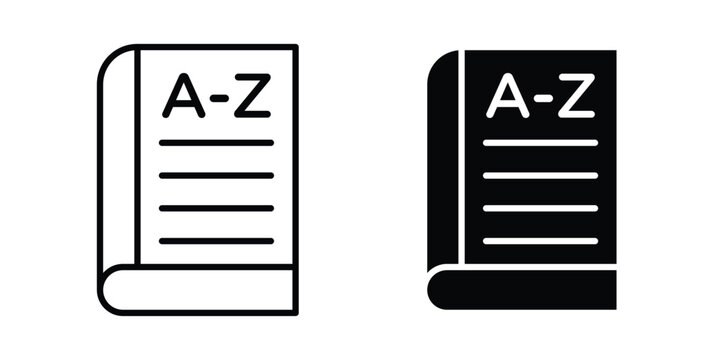 Dictionaries icon line, outline and flat vector elements