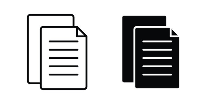 Document icon line, outline and flat vector elements