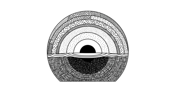 Geological Stratigraphy Diagram Showing Rock Layers and Soil Composition