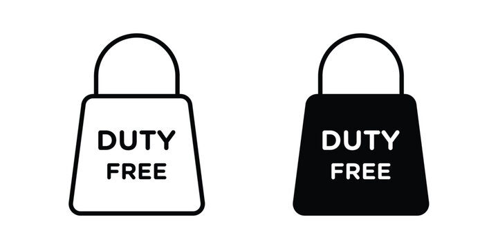 Duty free icon line, outline and flat vector elements