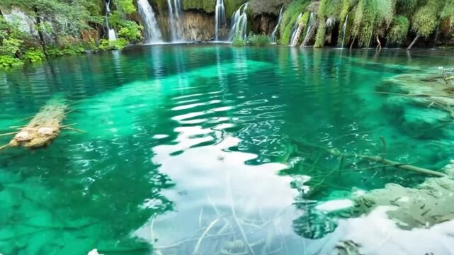 Plitvice Lakes, Croatia Waterfall. Amazing Place
