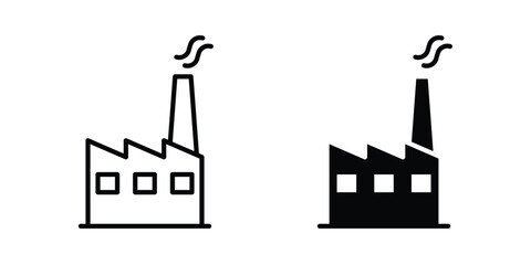 Fototapeta premium Factory icon line, outline and flat vector elements